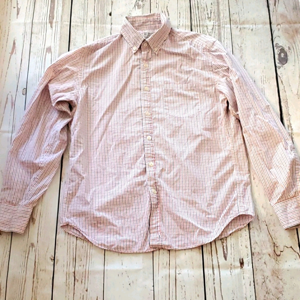 J Crew cotton woven plaid long sleeved shirt Medium